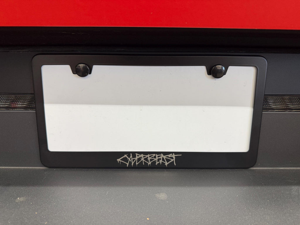 Stainless Steel License Plate Frame for Cybertruck (Silhouette or Cyberbeast Graffiti)