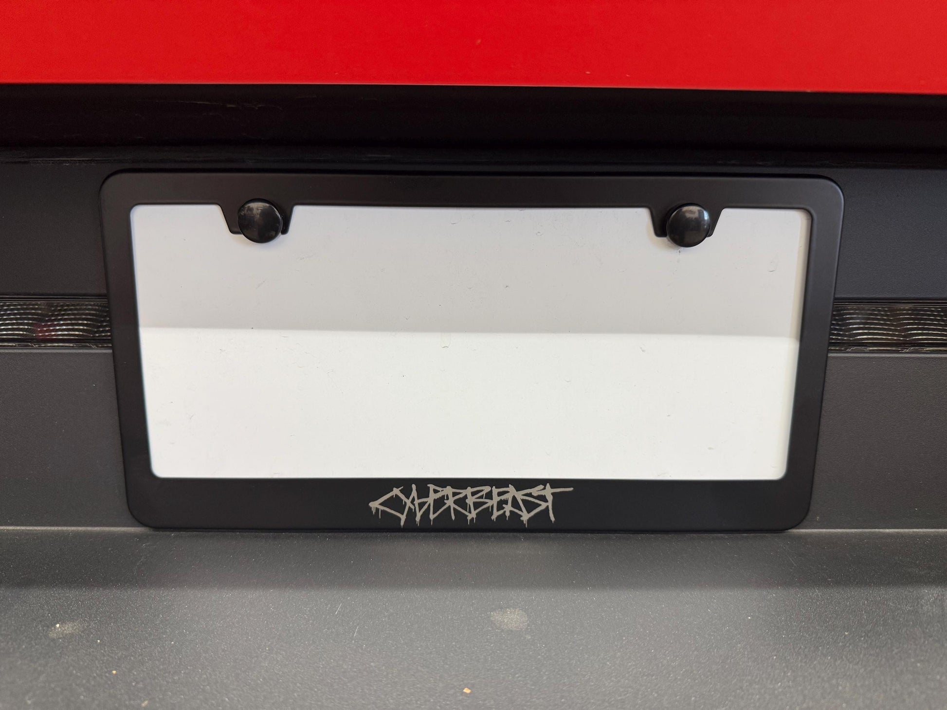 Stainless Steel License Plate Frame for Cybertruck (Silhouette or Cyberbeast Graffiti)