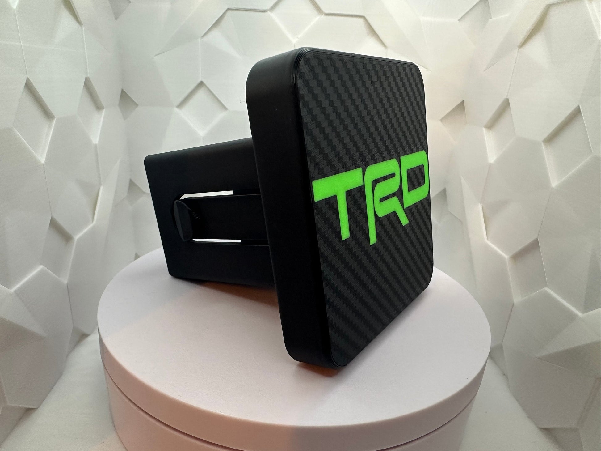 2” Hitch Cover For Toyota’s. Carbon fiber look. (Multiple Colors)