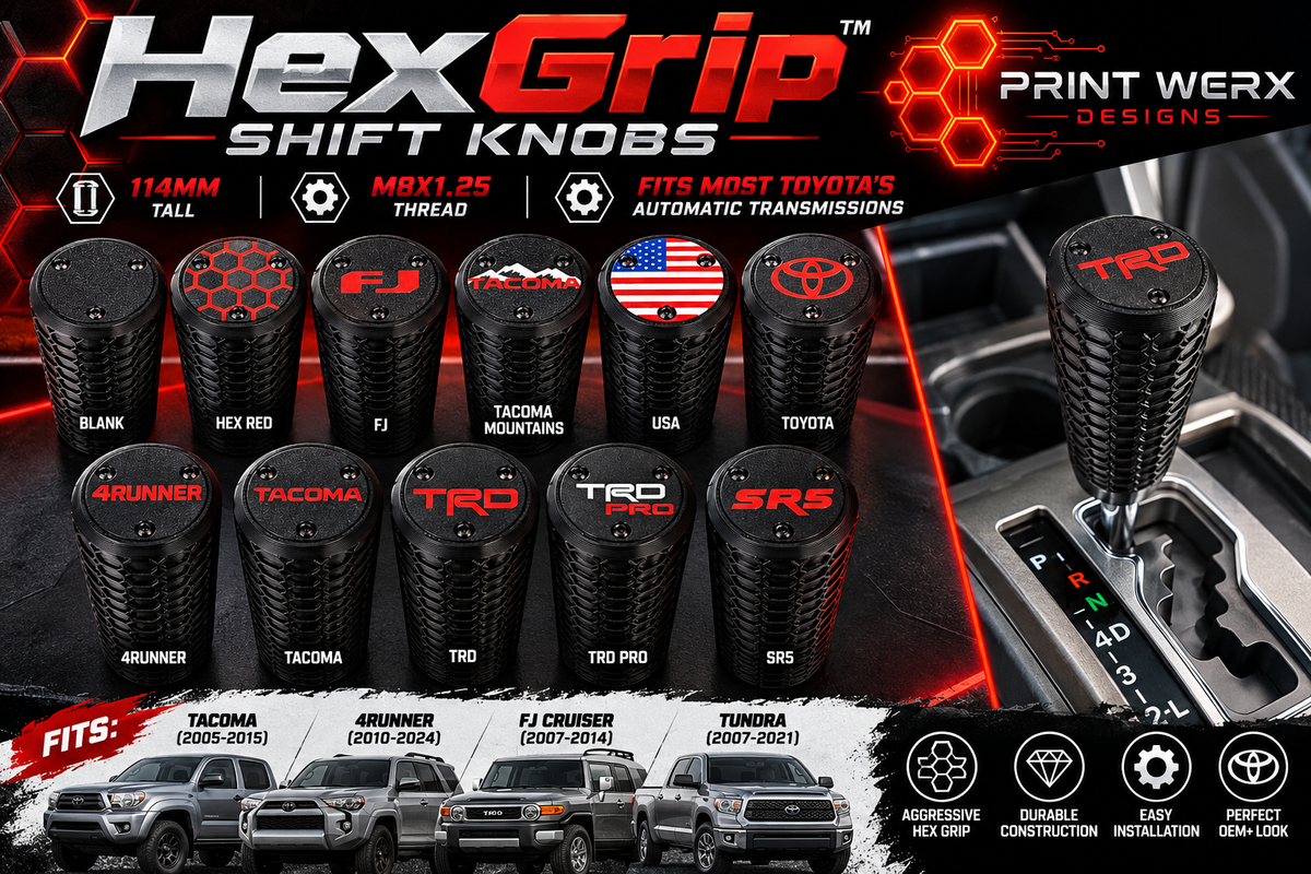HexGrip™ Shift Knob for 2005-15 Tacoma, 03-24 4Runner, 07-14 FJ Cruiser, 07-21 Tundra