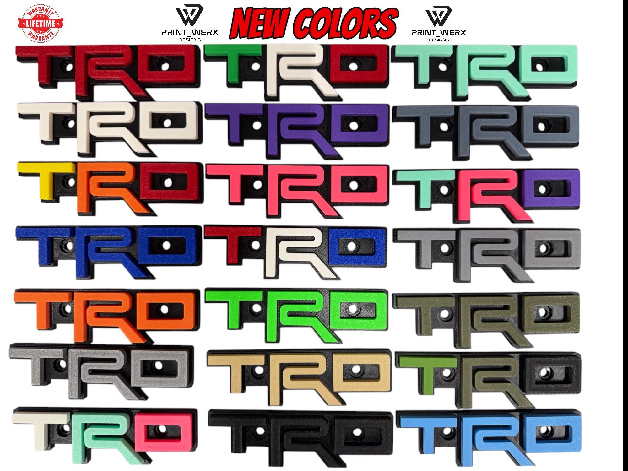 Tri-Color Red Grille Badge – Fits Toyota Tacoma, 4Runner, Tundra, FJ Cruiser – Front Emblem