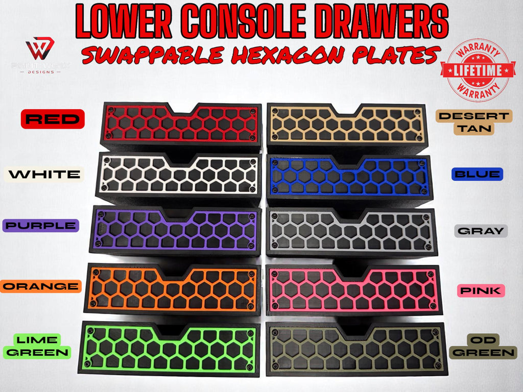 Lower Console Drawer with Changeable Face Plates for 2014-2024 Toyota 4Runner 5th gen