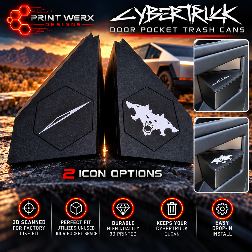 Tesla Cybertruck Door Pocket Trash Can – Updated Factory Fit Design