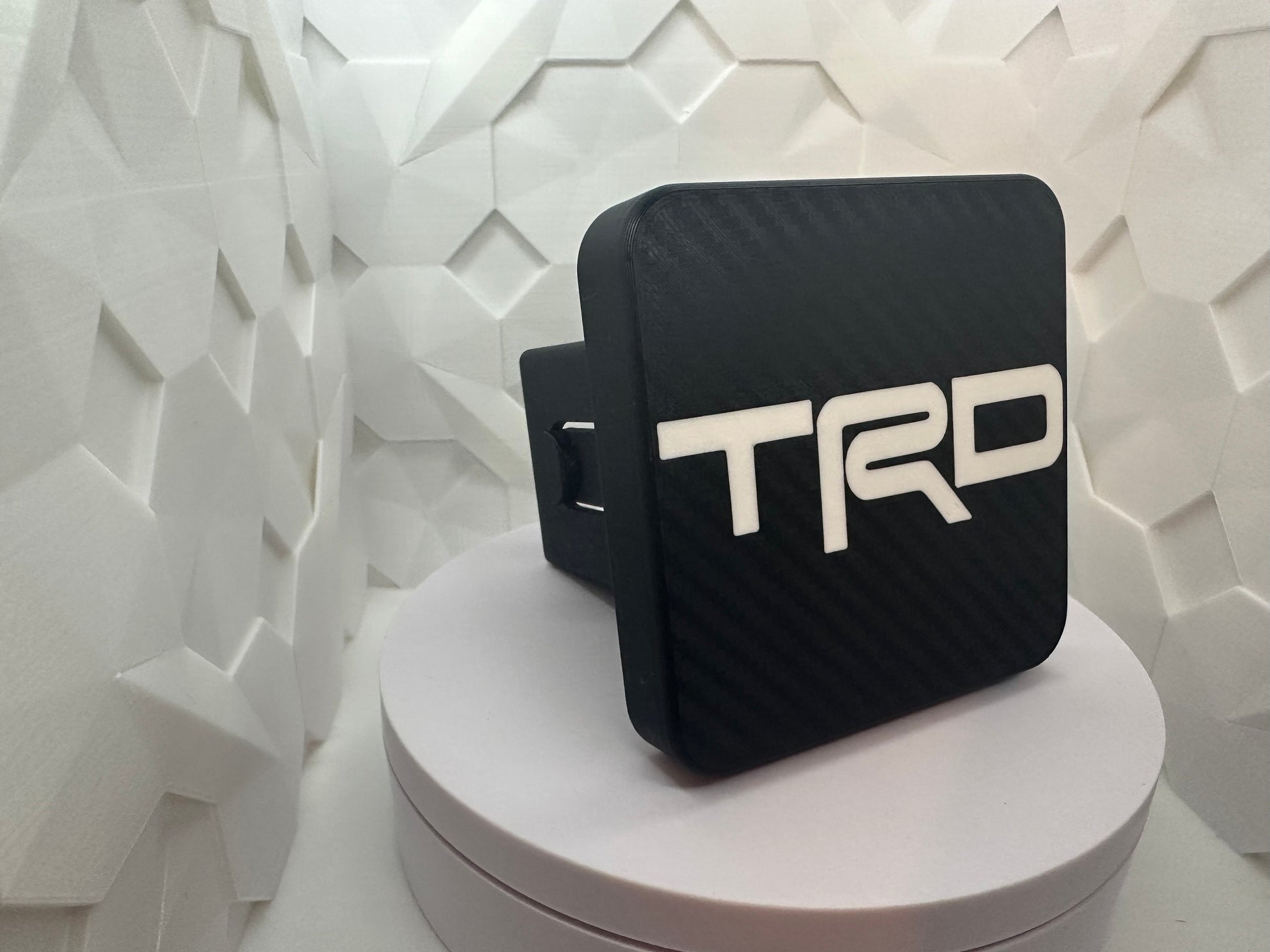 2” Hitch Cover For Toyota’s. Carbon fiber look. (Multiple Colors)
