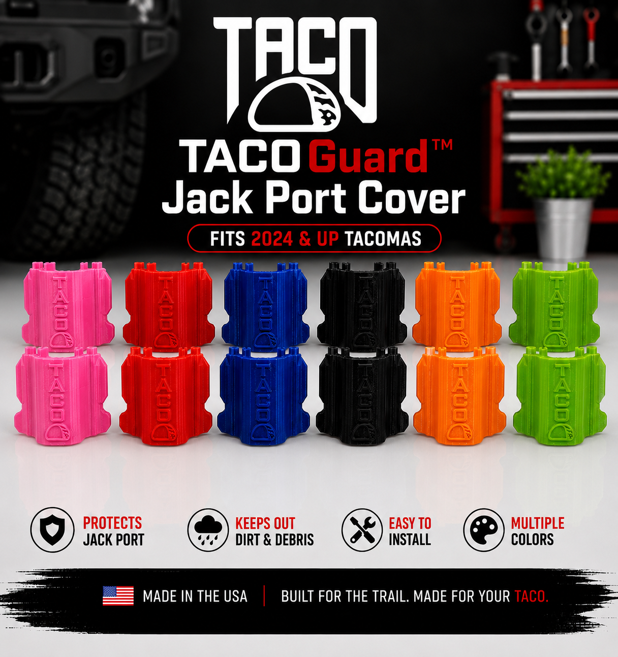 TACOGuard™ Jack Port Covers for 2024 - Currrent Tacoma 4th Gen.