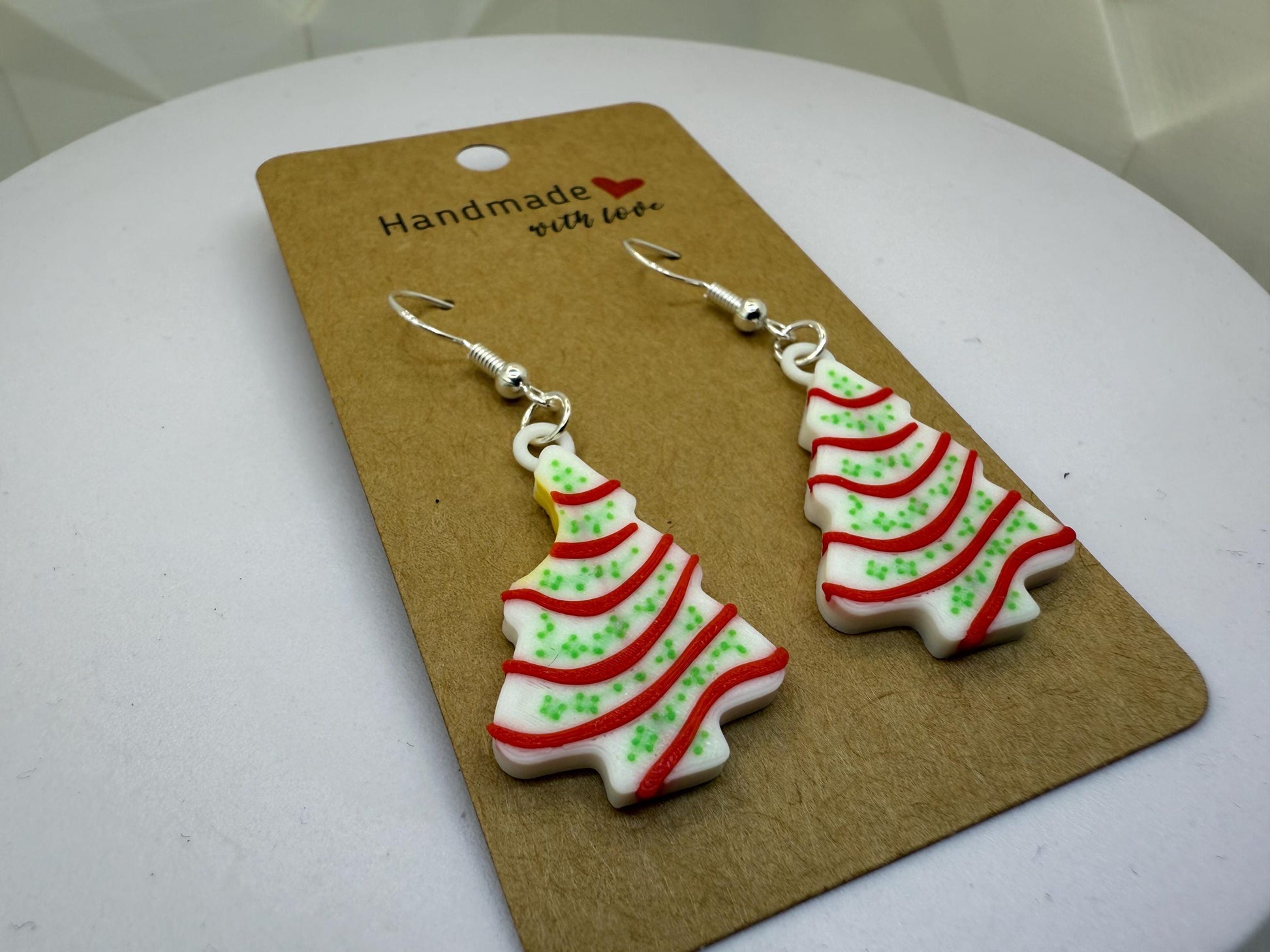 Little Debbie Christmas Tree Cake Earrings