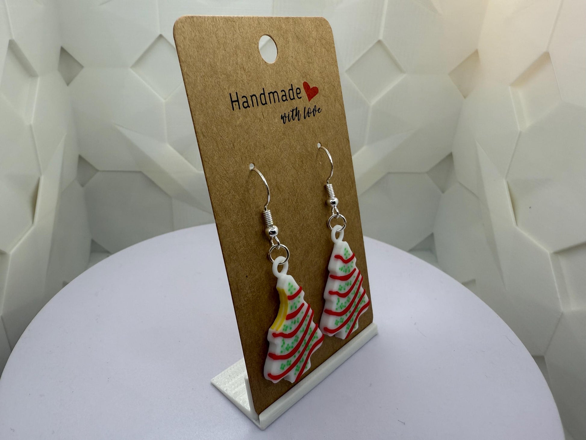 Little Debbie Christmas Tree Cake Earrings